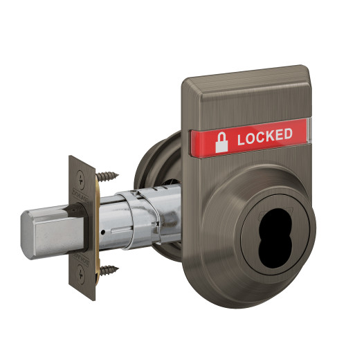 B662J-613-IS-LOC Schlage Grade 2 Double Cylinder Deadbolt FSIC Prep, Less Core with Inside Indicator in Oil Rubbed Bronze