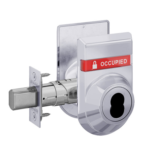 B662J-625-OS-OCC-IS-LOC Schlage Grade 2 Double Cylinder Deadbolt FSIC Prep, Less Core with Dual Indicator in Bright Chrome B662J-625-OS-OCC-IS-LOC Schlage Grade 2 Double Cylinder Deadbolt FSIC Prep, Less Core with Dual Indicator in Bright Chrome