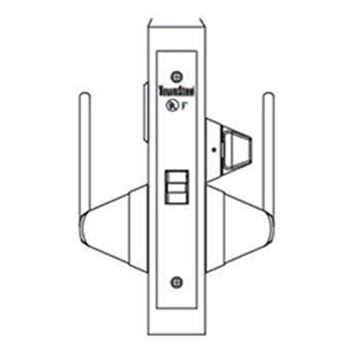 MRX-S-L-22-630 TownSteel Heavy Duty Anti-Ligature Privacy - Bathroom without Deadbolt with thumb turn x Levers Mortise Lock Non Keyed with Sectional trim in Satin Stainless Steel