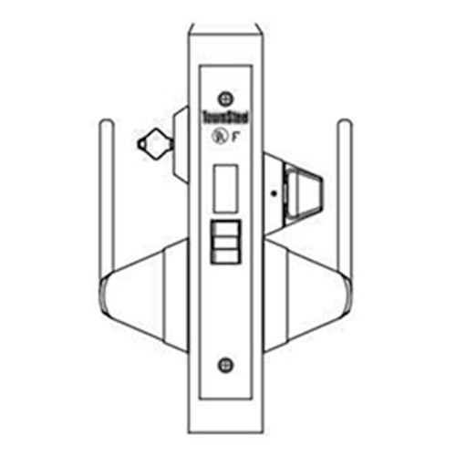 MRX-S-L-13-630-YLFIC TownSteel Heavy Duty Anti-Ligature Dormitory or Exit with thumb turn x Levers Mortise Lock Single Cylinder with Sectional Trim in Satin Stainless Steel