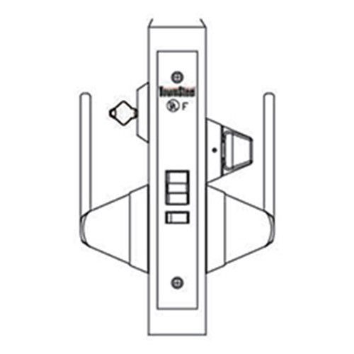 MRX-S-L-LTF-630-SLFIC TownSteel Heavy Duty Anti-Ligature Female Patient Privacy LTF with thumb turn x knob Mortise Lock Single Cylinders with Sectional Trim in Satin Stainless Steel