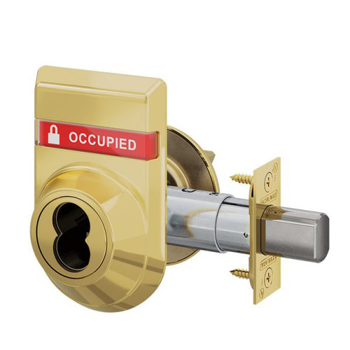 B660J-605-IS-OCC Schlage Grade 2 Single Cylinder Deadbolt with FSIC Prep, Less Core Inside Indicator in Bright Brass