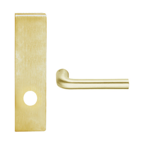 L9010-02N-605-RX Schlage L Series Passage Latch Commercial N Escutcheon, Request to Exit, Mortise Lock with 02 Cast Lever Design in Bright Brass