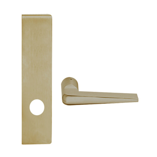 L9010-05L-612-RX Schlage L Series Passage Latch Commercial N Escutcheon, Request to Exit, Mortise Lock with 05 Cast Lever Design in Satin Bronze