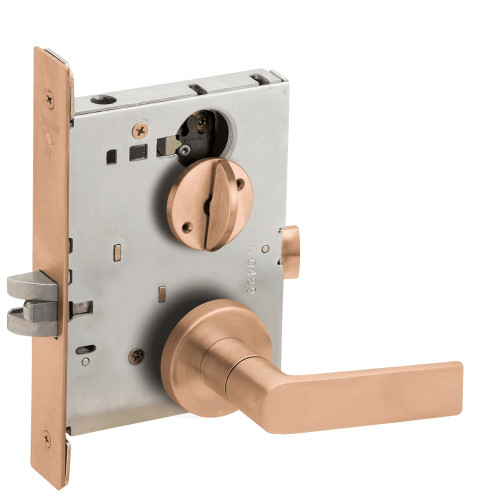LV9040-01A-612 Schlage L Series Vandlgard - Privacy Commercial Mortise Lock with 01 Cast Lever - A Rose Design in Satin Bronze