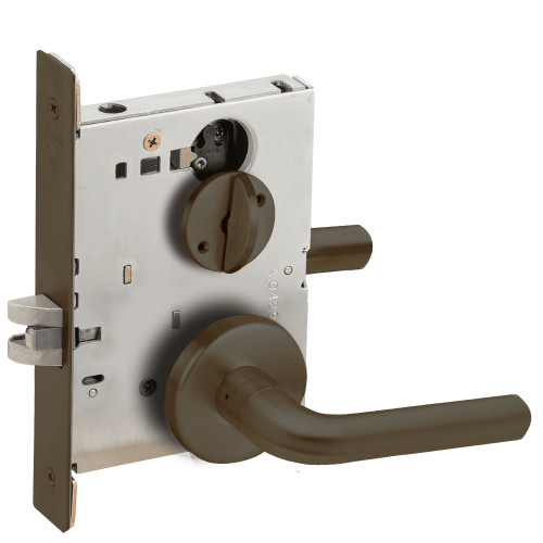 LV9040-02B-613 Schlage L Series Vandlgard - Privacy Commercial Mortise Lock with 02 Cast Lever - B Rose Design Design in Oil Rubbed Bronze