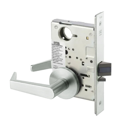 AUR8808-2FL-618-LC Yale 8800FL Series Less Cylinder Mortise Classroom Locks with Augusta Lever - CO Rose in Bright Nickel
