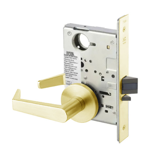 AUR8830-2FL-605-LC Yale 8800FL Series Less Cylinder Mortise Asylum Locks with Augusta Lever - CO Rose in Bright Brass