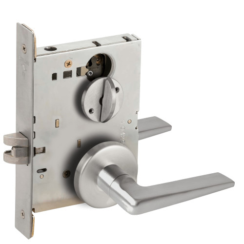 LV9040-05B-630 Schlage L Series Vandlgard - Privacy Commercial Mortise Lock with  05 Cast Lever - B Rose Design in Satin Stainless Steel