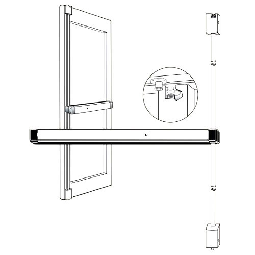 8211T-LRM2-42-628 Adams Rite Exit Device in Clear Anodized Finish 8211T-LRM2-42-628 Adams Rite Exit Device in Clear Anodized Finish