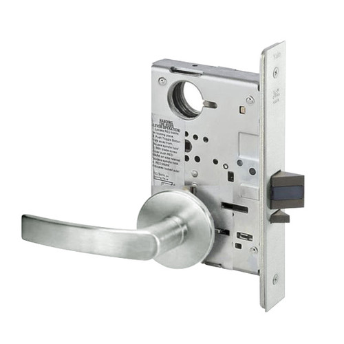 MOR8808FL-619-ICLC Yale 8800FL Series Single Cylinder Mortise Classroom Locks with Monroe Lever Lock Prepped LFIC in Satin Nickel