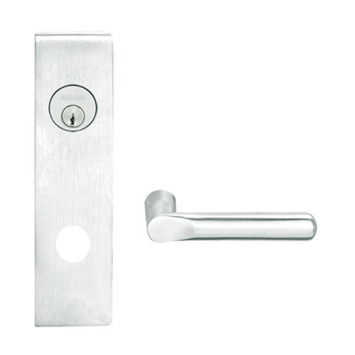 L9080L-18N-619-LX Schlage L Series Less Cylinder Storeroom Commercial - Latchbolt Monitor Mortise Lock with 18 Cast Lever Design in Satin Nickel