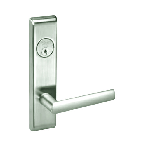 VICN8823FL-618-LC Yale 8800FL Series Less Cylinder with Deadbolt Mortise Storeroom Lock with Indicator with Virginia Lever in Bright Nickel
