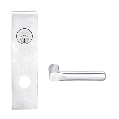 L9076L-18N-625-RX Schlage L Series Less Cylinder Classroom Holdback - Request to Exit Mortise Lock with 18 Cast Lever Design in Bright Chrome