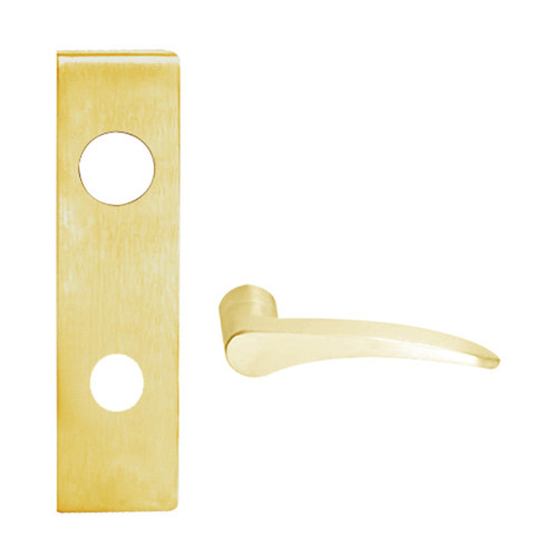 L9076B-12N-605-RH Schlage L Series Classroom Holdback Mortise Lock with 12 Cast Lever Design Prepped for SFIC in Bright Brass