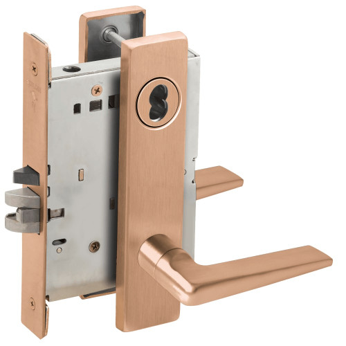 L9076B-05L-612-RX Schlage L Series Classroom Holdback - Request to Exit Mortise Lock with 05 Cast Lever Design Prepped for SFIC in Satin Bronze L9076B-05L-612-RX Schlage L Series Classroom Holdback - Request to Exit Mortise Lock with 05 Cast Lever Design Prepped for SFIC in Satin Bronze