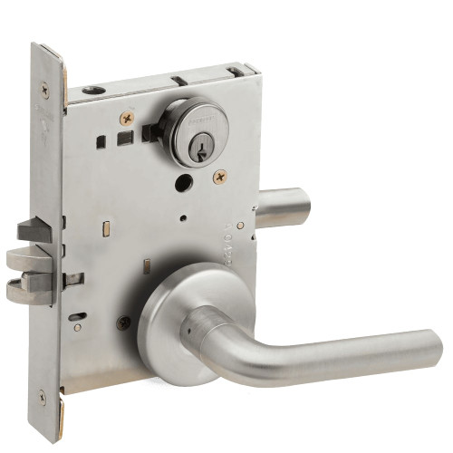 LV9070P-02B-626 Schlage L Series Vandlgard - Classroom Commercial Mortise Lock with 02 Cast Lever Design in Satin Chrome