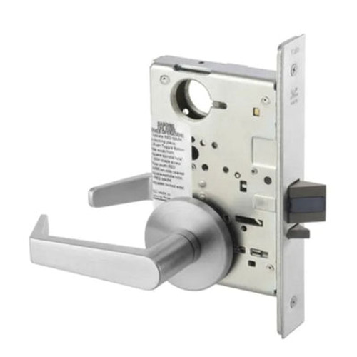 AUR8830-2FL-626-LC-MELR Yale 8800FL Series Less Cylinder Mortise Asylum Locks with Augusta Lever - CO Rose in Satin Chrome