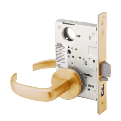 PBR8805FL-612-LC-MELR Yale 8800FL Series Less Cylinder Mortise Storeroom/Closet Locks with Pacific Beach Lever in Satin Bronze
