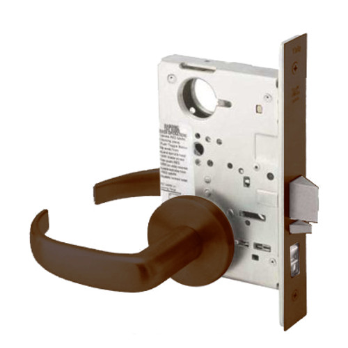 PBR8805FL-613E-ICLC-MELR Yale 8800FL Series Single Cylinder Mortise Storeroom/Closet Locks with Pacific Beach Lever Lock Prepped LFIC in Dark Satin Bronze