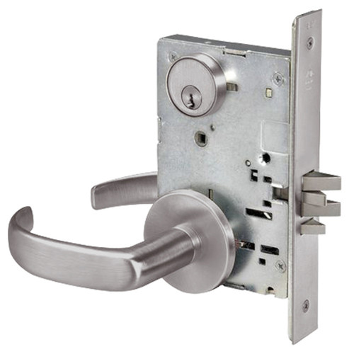 PBR8830-2FL-630-MELR Yale 8800FL Series Double Cylinder Mortise Asylum Locks with Pacific Beach Lever in Satin Stainless Steel