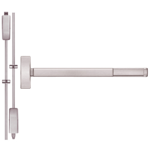 MLRTSFL2215-628-36 PHI 2200 Series Apex Surface Vertical Rod Device with Motorized Latch Retraction and Touchbar Monitoring Prepped for Thumb Piece Always Active in Satin Aluminum Finish