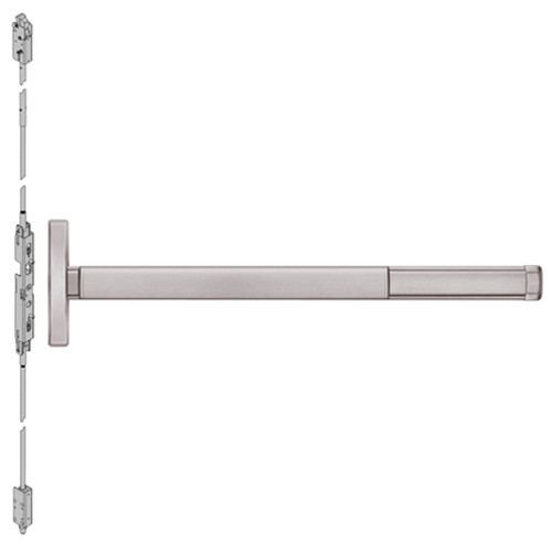MLRTS2614-628-36 PHI 2600 Series Concealed Vertical Rod Exit Device with Motorized Latch Retraction and Touchbar Monitoring Prepped for Lever Always Active in Satin Aluminum Finish
