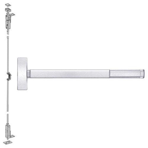 MLRTS2703-625-48 PHI 2700 Series Wood Door Concealed Vertical Exit Device with Motorized Latch Retraction and Touchbar Monitoring Prepped for Key Retracts Latchbolt in Bright Chrome Finish