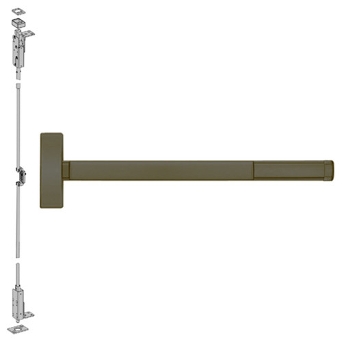 MLRTS2714-613-48 PHI 2700 Series Wood Door Concealed Vertical Exit Device with Motorized Latch Retraction and Touchbar Monitoring Prepped for Lever-Knob Always Active in Oil Rubbed Bronze Finish