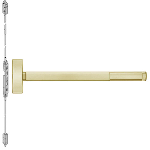 MLRTS2802-606-36 PHI 2800 Series Concealed Vertical Rod Exit Device with Motorized Latch Retraction and Touchbar Monitoring Prepped for Dummy Trim in Satin Brass Finish
