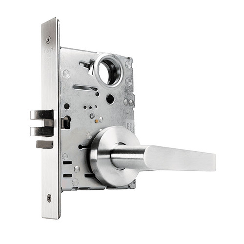 MA581L-DG-630 Falcon Mortise Locks MA Series Storeroom with DG Lever Less Conventional Cylinder in Satin Stainless Finish