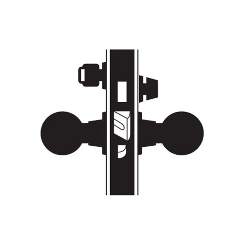MA641L-DN-622 Falcon Mortise Locks MA Series Dormitory DN Lever with Escutcheon Style Less Conventional Cylinder in Matte Black