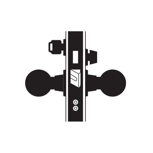 MA621L-LTG-605 Falcon Mortise Locks MA Series Front Door with Latitude Lever Less Conventional Cylinder in Bright Brass