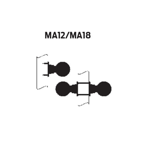 MA12-LTN-606 Falcon Mortise Locks MA Series Half Dummy Latitude Lever with Escutcheon Style in Satin Brass