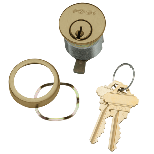 20-001-E-114-609 Schlage 1-1/4 In Mortise Cylinder 6-pin, E Keyway in Antique Brass