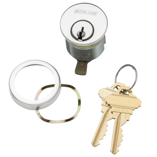 20-001-E-158-625 Schlage 1-5/8 In Mortise Cylinder 6-pin, E Keyway in Bright Chrome 20-001-E-158-625 Schlage 1-5/8 In Mortise Cylinder 6-pin, E Keyway in Bright Chrome