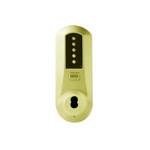 Simplex Pushbutton Lock in Bright Brass Finish