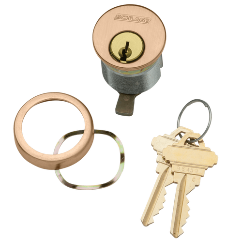 20-001-C345-112-612 Schlage 1-1/2 In Mortise Cylinder 6-pin, C345 Keyway in Satin Bronze
