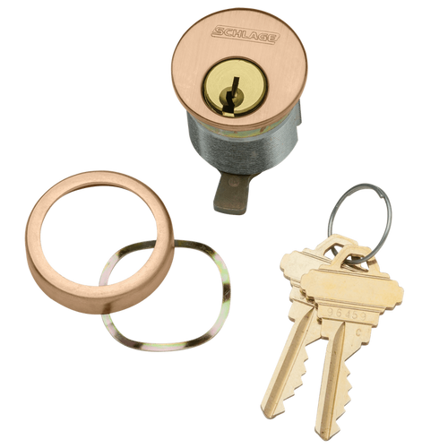 20-001-P-134-612 Schlage 1-3/4 In Mortise Cylinder 6-pin, P Keyway in Satin Bronze