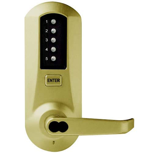 Simplex Pushbutton Exit Trim in Satin Brass Finish