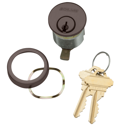 20-002-S135-118-613 Schlage 1-1/8 In Mortise Cylinder 6-pin, S135 Keyway in Oil Rubbed Bronze