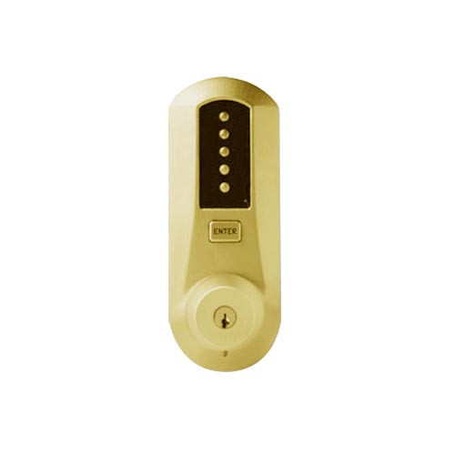 Simplex Pushbutton Lock in Satin Brass Finish
