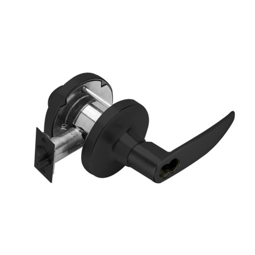 T351LD-A-622 Falcon T Series Cylindrical Closet Lock with Avalon Lever Style Less Cylinder in Matte Black Finish
