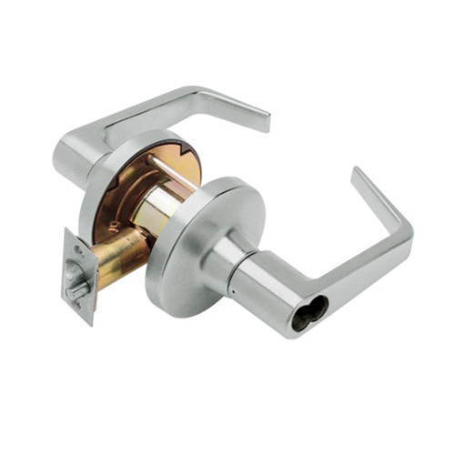 T511LD-D-619 Falcon T Series Cylindrical Entry/Office Lock with Dane Lever Style Less Cylinder in Satin Nickel Finish