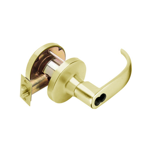 T351LD-Q-606 Falcon T Series Cylindrical Closet Lock with Quantum Lever Style Less Cylinder in Satin Brass Finish