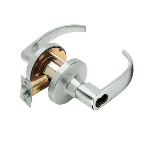 T521LD-Q-619 Falcon T Series Cylindrical Office Lock with Quantum Lever Style Less Cylinder in Satin Nickel Finish