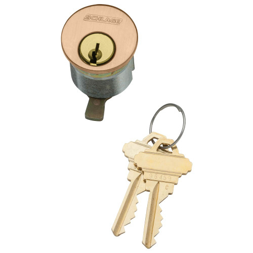 26-021-S135-134-612 Schlage 1-3/4 In Mortise Cylinder 6-pin, S135 Keyway in Satin Bronze