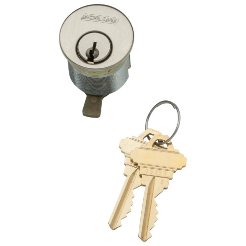 26-021-S124-134-619 Schlage 1-3/4 In Mortise Cylinder 6-pin, S124 Keyway in Satin Nickel