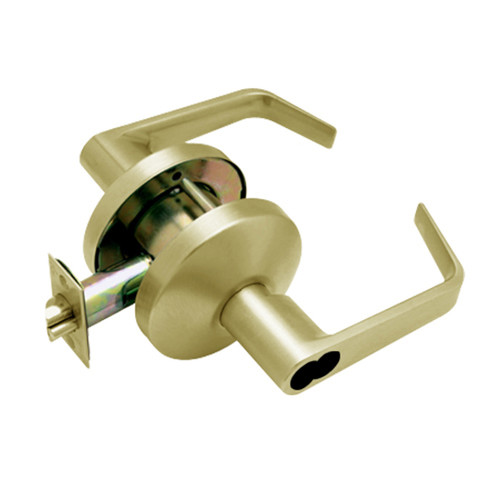 B501LD-D-606 Falcon B Series Single Cylinder Entry Lock with Dane Lever Style in Satin Brass Finish