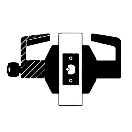 B581LD-D-613 Falcon B Series Single Cylinder Storeroom Lock with Dane Lever Style Less Cylinder in Oil Rubbed Bronze